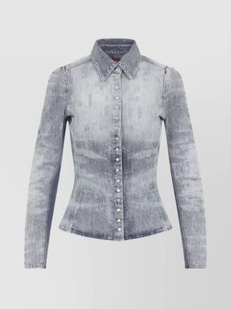 Diesel denim distressed long-sleeve shirt