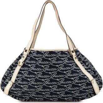 Gucci Pre-owned Tote Bags, female, Blue, Size: ONE SIZE Pre-owned Gucci Signature Tote Bag