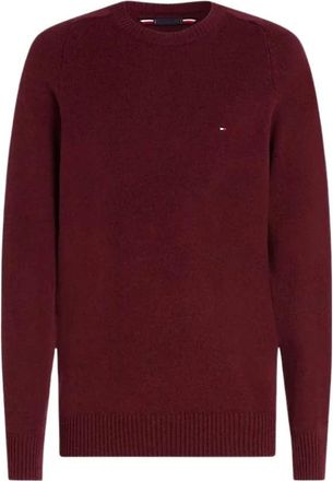 Tommy Hilfiger Rondgebreide kleding - Heren - Ronde hals truien - Rood - 2XL - Truien & Vesten