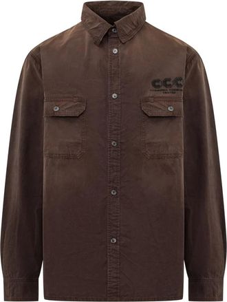 Willy Chavarria Corcoran Overshirt - Heren - Casual Overhemden - Bruin - S - Katoen - Overhemden