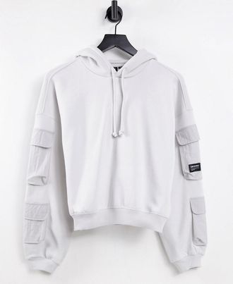 Dr. Denim Dr. Denim - Felpa comoda grigia con cappuccio e tasche-Grigio