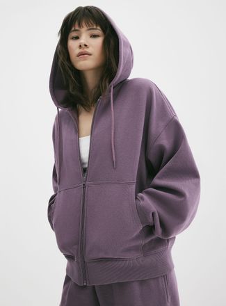 Twik Womens Loose zip fleece hoodie
