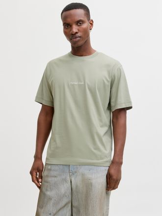 Jack & Jones Kurzarmshirt JACK & JONES JORNORREBRO EMB TEE SS CREW NECK NOOS, Herren, Gr. XXL, seagrass, Jersey, Obermaterial: 100% Baumwolle, unifarben, relaxed f