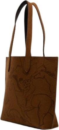 Herm&egrave;s Pre-owned Felt Tote - Dames - Vintage Schoudertas - Bruin - ONE Size - Vintage