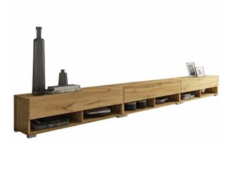 Mirjan24 Mobilier1 - Mueble Tv Sarasota 144, Roble Wotan, N&uacute;mero De Puertas: 0, N&uacute;mero De Cajones: 0, 300x30x33cm, Led
