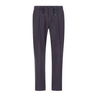 Herno Slim-fit Trousers, male, Blue, Size: 2XL Light Cotton Stretch Trousers