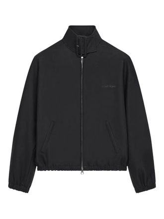 Courr&egrave;ges buckle-neck zipped bomber jacket - Black