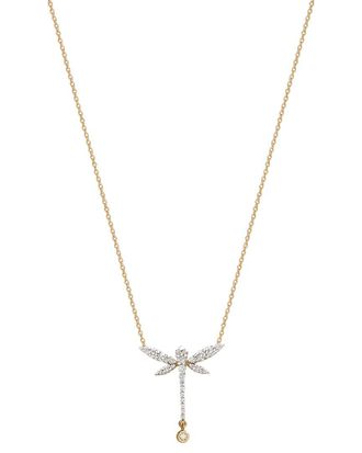 Gabi Rielle 14K Over Silver Cz Mini Dragonfly Necklace