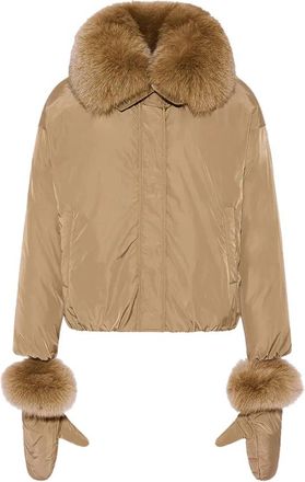 Yves Salomon Doudoune Li&eacute;geois - Dames - Winterjassen - Beige - M - Polyester - Jassen