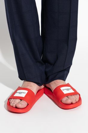 Givenchy Slides With Logo, Mens, Red