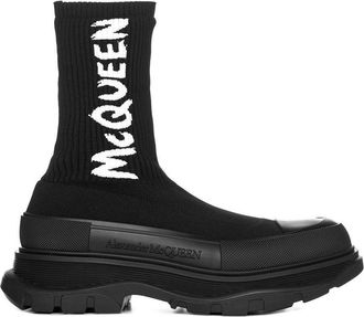 Alexander McQueen Tread Slick Logo Intarsia Boots