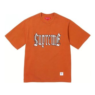 SUPREME Old English S/S T-Shirt Orange White SUP-SS24-125