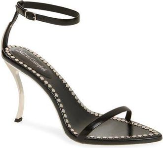 Jeffrey Campbell Obsession Ankle Strap Sandal in Black Silver at Nordstrom, Size 7.5