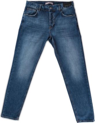 Michael Coal Polyester Jeans Medium Wassen 5-Pocket Stijl - Heren - Slim Fit Jeans - Blauw - W37 - Polyester - Jeans