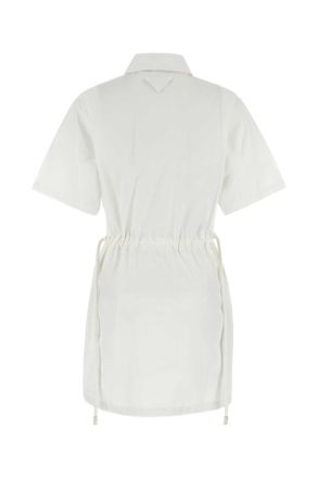 Prada Womens White Poplin Shirt Dress Bianco Exterior: Cotton Abiti