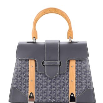 Goyard Saigon Top Handle Bag Coated Canvas with Leather MM