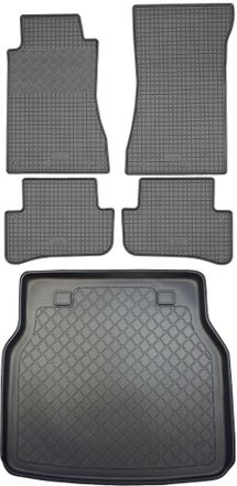 OEM Juego De Alfombrillas De Goma Para Coche Y Maletero Para Mercedes Clase C W203 T Estate (5 Puertas) De 2001 A Noviembre De 2007