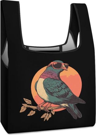 Generic Pigeon Shopping Bag Reusable Grocery Tote Bag Foldable Handbag for Travel Picnic