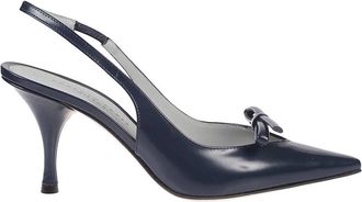 Roberto Festa Milano Zwarte Geborsteld Leren Slingback Schoenen - Dames - Pumps - Zwart - 36 EU - Leer - Schoenen