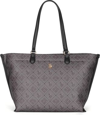 U.S.Polo Association Womens Shopping L New Hampton Black Black Zip Shoulder Bag