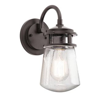 Netlighting Lyndon Outdoor Small Wall Lantern Light Architectural Bronze IP44 E27 in Brown
