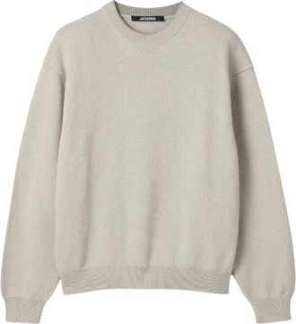 Jacquemus La Maille Moulin Sweater - Dames - Ronde hals truien - Beige - M - Wol - Truien & Vesten