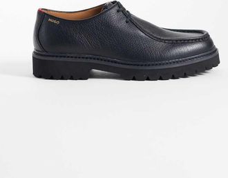 HUGO BOSS HUGO Red scarpe derby stringate in pelle nere-Nero