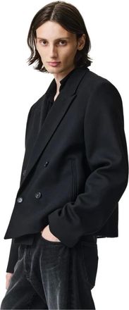 Adnym Atelier Adnym Atelier, Jassen, Heren, Zwart, L, Wol, Oversized Dubbelknoops Herenjas