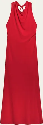 Helmut Lang Open-Back Knot Maxi Dress