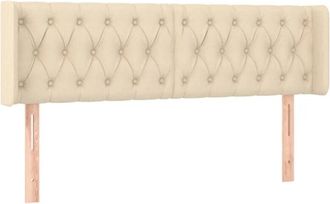 vidaXL Cabecero Con Led De Tela Crema 163x16x78/88 Cm Vidaxl