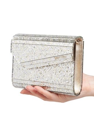 Jimmy Choo London Candy Clutch Bag In Acrylic Fabric With Glitter