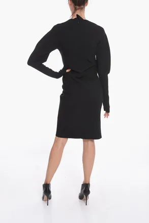 Bottega Veneta Vestito Midi in Maglia di Lana Stretch con Dettaglio Cut-out Bottega Veneta