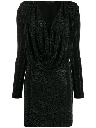 Philipp Plein crystal embellished dress - women - Polyester/Lycra - S - Black