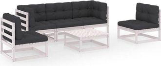 vidaXL Muebles De Jard&iacute;n 6 Piezas Con Cojines De Madera De Pino Maciza Vidaxl