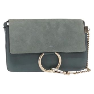 Chlo&eacute; Pre-owned Cross Body Bags, female, Green, Size: ONE SIZE Pre-owned Faye shoulder bag