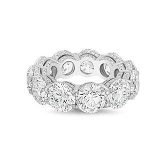 Diana M. Jewels 14kt white gold 10.00cts Lab-Grown Round Diamond Eternity Band with Micro Pav&eacute;