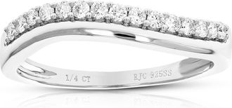Vir Jewels 1/4 cttw Lab Grown Diamond Wedding Band in Sterling Silver For Women
