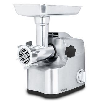 H.Koenig Hkoenig - Picadora De Carne Profesional Wmg800 Capacidad 2 Kg/min, 2 Velocidades, 1800w, Acero Inoxidable Y Numerosos Accesorios