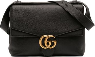 Gucci Pre-owned Gucci Large GG Marmont Pebbled Calfskin Flap Shoulder Bag Ladies XC05W9VB6I1LDCAV