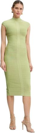 H&eacute;rve L&eacute;ger Davina Midi Jurk - Dames - Casual kleedjes - Groen - S - Kleedjes