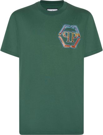 Philipp Plein SS hexagon logo t-shirt - men - Cotton - L - Green