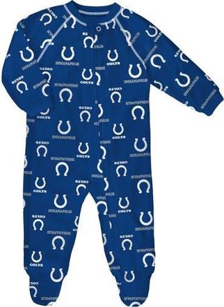 Outerstuff Infant Royal Indianapolis Colts Allover Print Raglan Full-Zip Jumper at Nordstrom, Size 18M