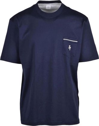 Eleventy Heren, Tops, Blauw, Maat: 2XL Katoen