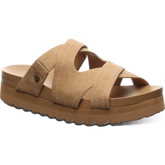 Bearpaw Crux Faux Leather Slide Sandal in Iced Coffee at Nordstrom Rack, Size 7