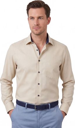 Olymp overhemd Olymp Luxor Comfort Fit beige strijkvrij