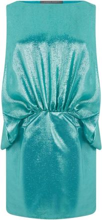 Alberta Ferretti Korte jurk met ruche aan de taille - Dames - Korte kleedjes - Blauw - S - Kleedjes