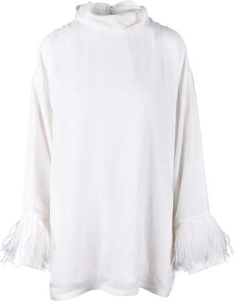 Fabiana Filippi Zijden blouse met unieke stijl - Dames - Blouses - Wit - S - Overhemden