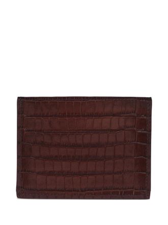 Longchamp Portafoglio con effetto coccodrillo - Rosso