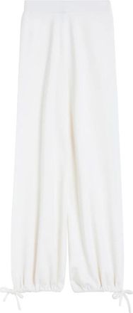 Max Mara Wijde katoenen broek - Dames - Wijde Broeken - Wit - S - Katoen - Broeken