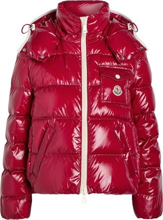 Moncler Andro Padded Hooded Glossed Shell Jacket - Plum - 5 (UK 18 / Xxl)